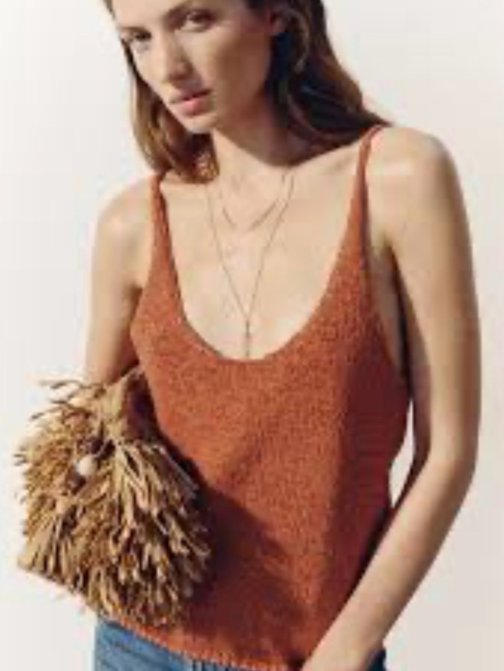 Women’s Rust Knit Scoop Neck Tank Top NWT